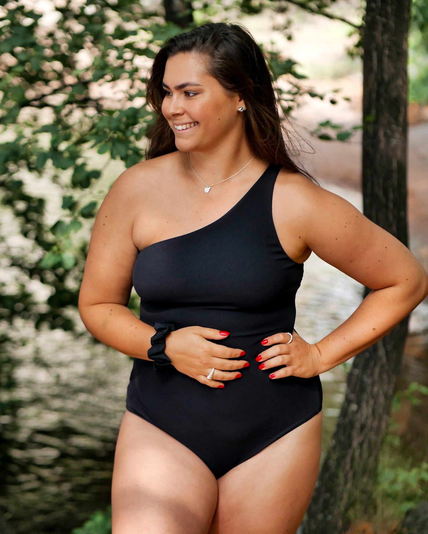 OLIVIA Ribbed Swimsuit Black